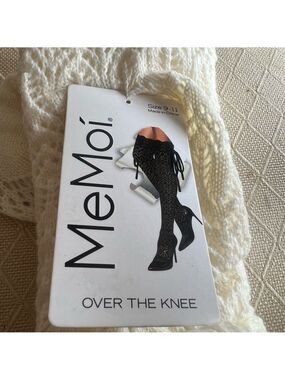 MeMoi White Over the Knee Socks